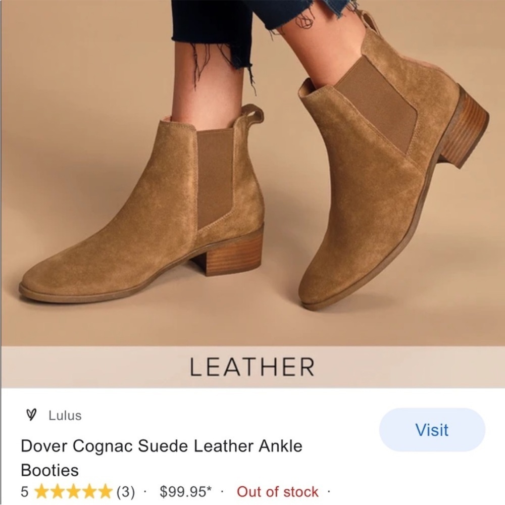Steve Madden Dover ankle Chelsea boots bootie Leather Suede Neutral Pull On Work - Picture 5 of 13